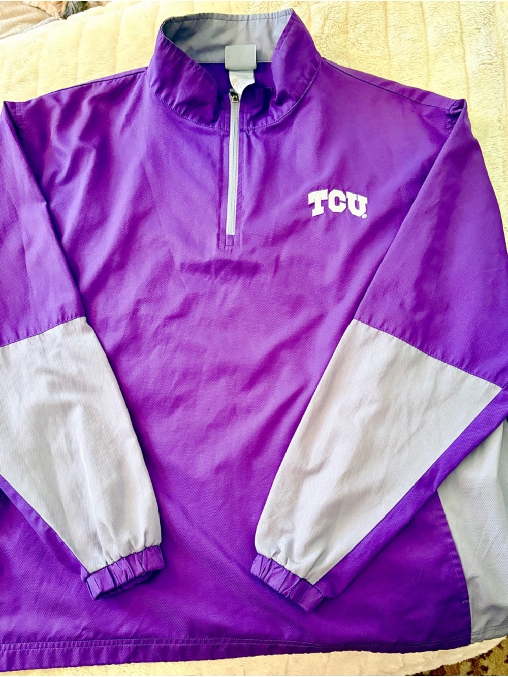 Knights Apparel Purple and Light Gray TCU Quarter-Zip Windbreaker Pullover